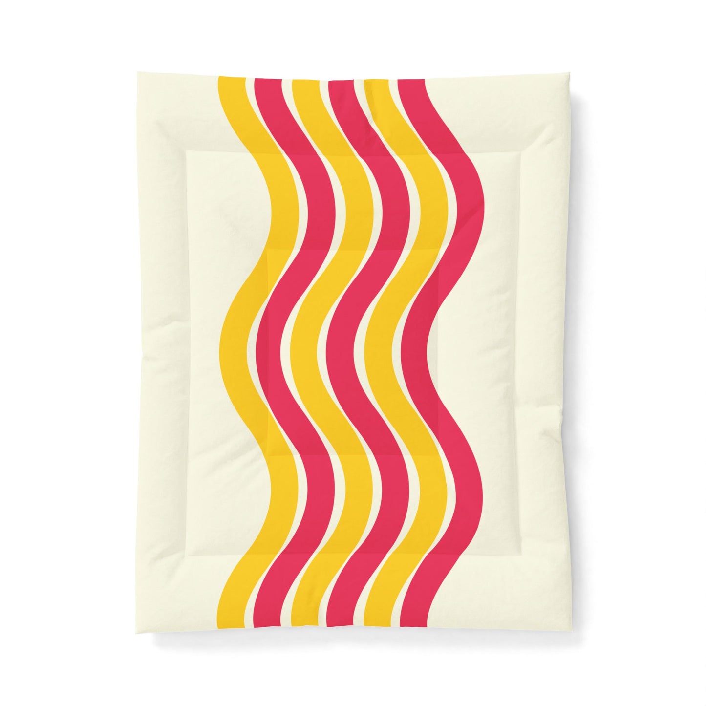 Pink + Yellow Waves 100% Cotton Comforter