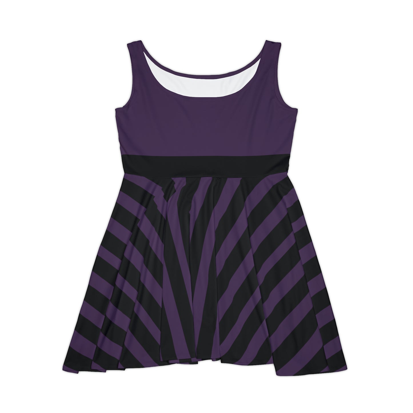 Purple + Black Stripe Women's Skater Dress