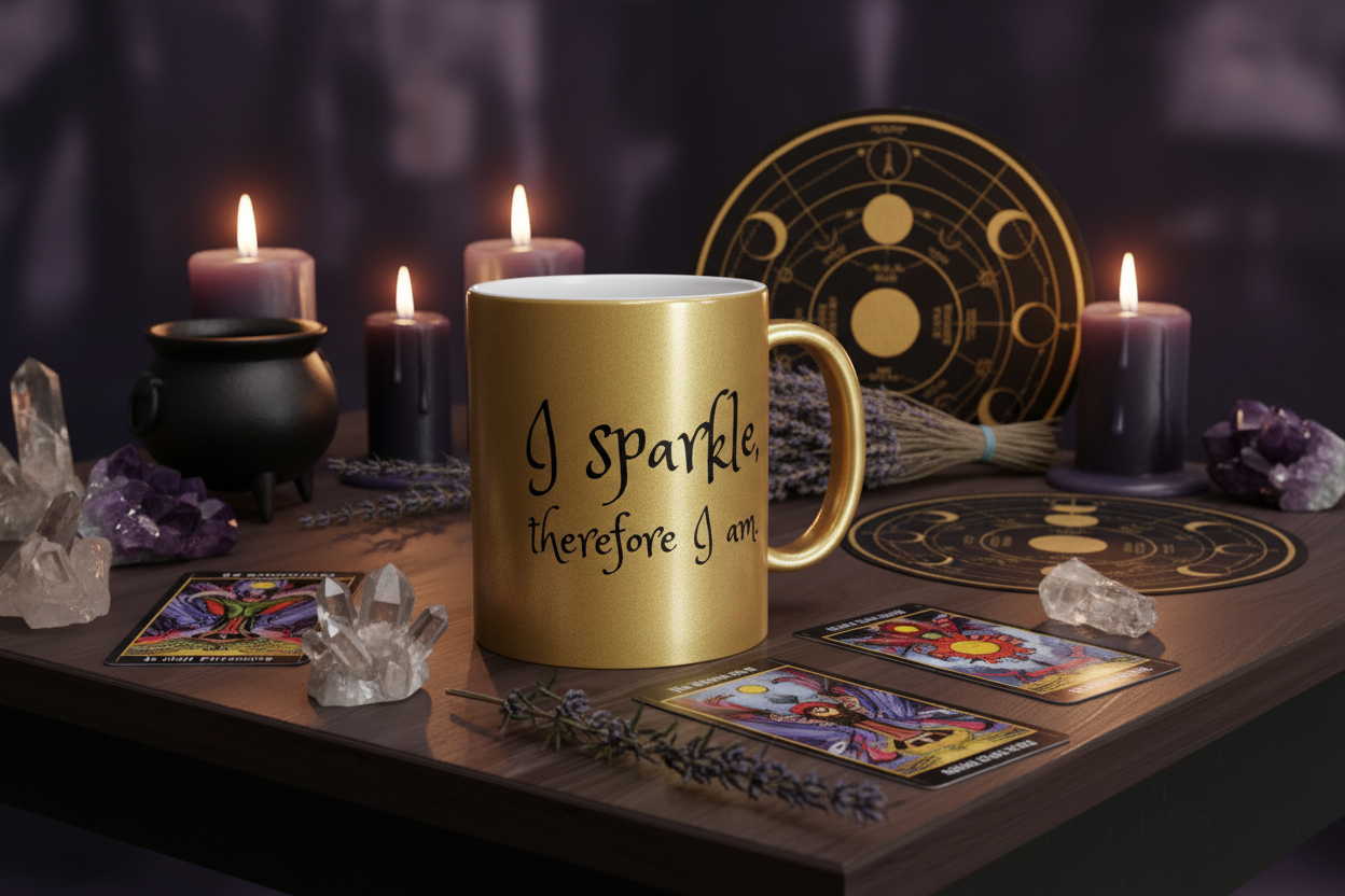 I Sparkle, Therefore I Am Metallic Gold Mug