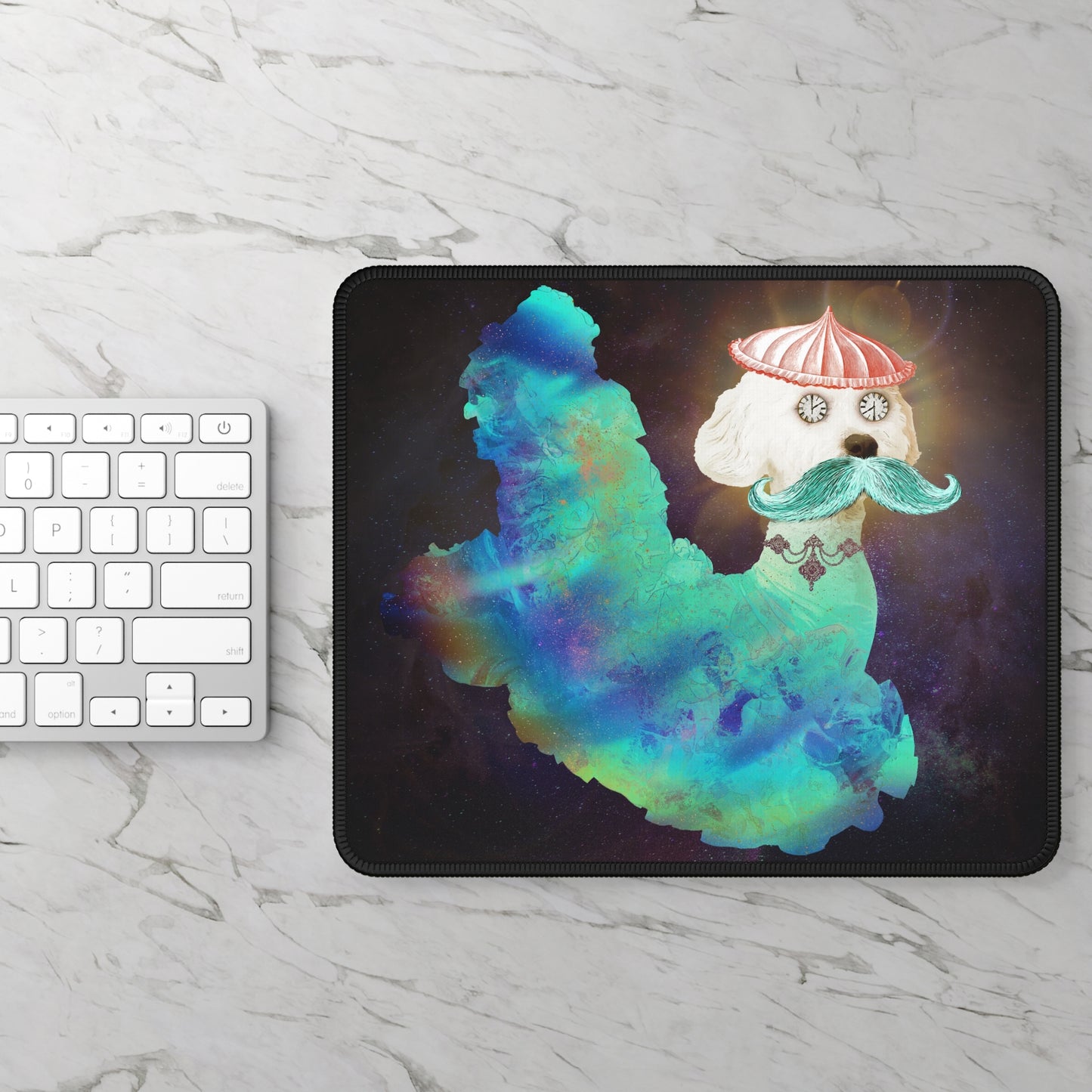 Astro Dog of Time Large Mouse Pad | Surreal Art