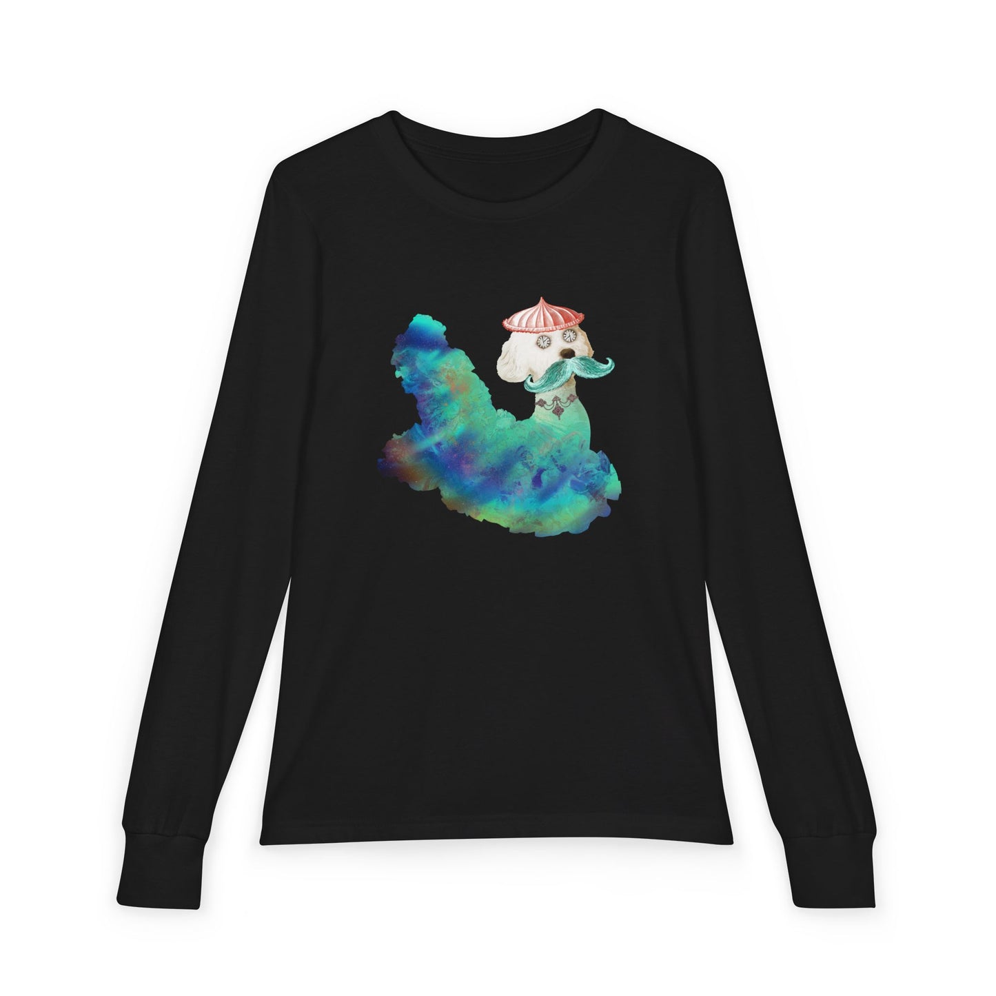 Surreal Astro Dog of Time Kids' Long Sleeve | Graphic Art Shirt | Terra Conserva