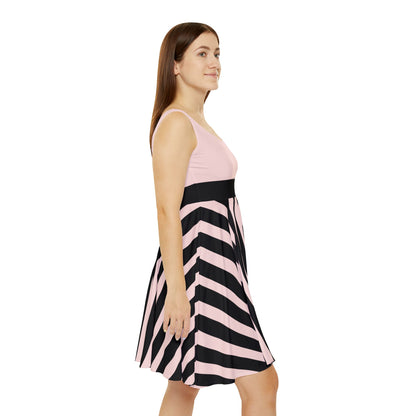 pink and black skater dress Pink and Black Gradient Skater Dress