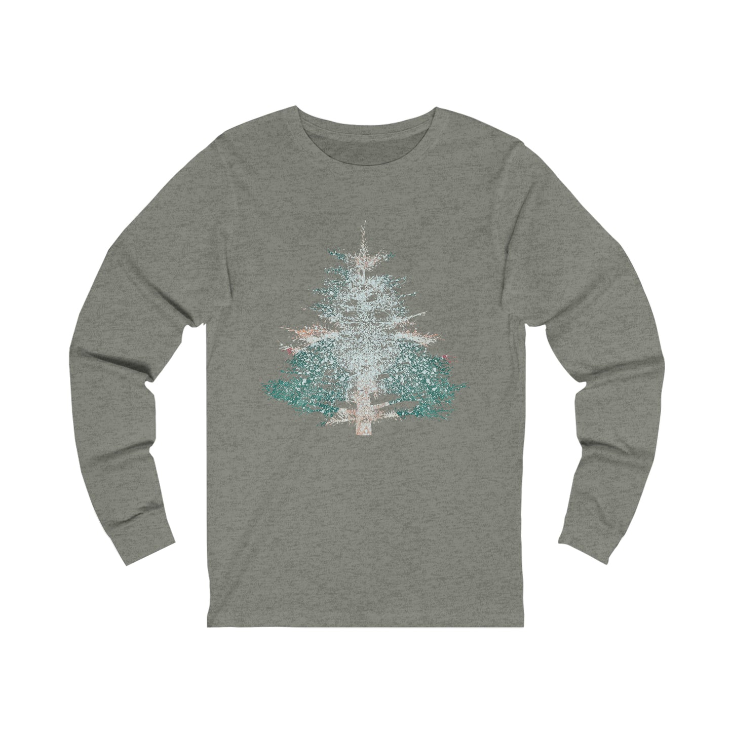 Painted Pine Tree Adult Long Sleeve Shirt