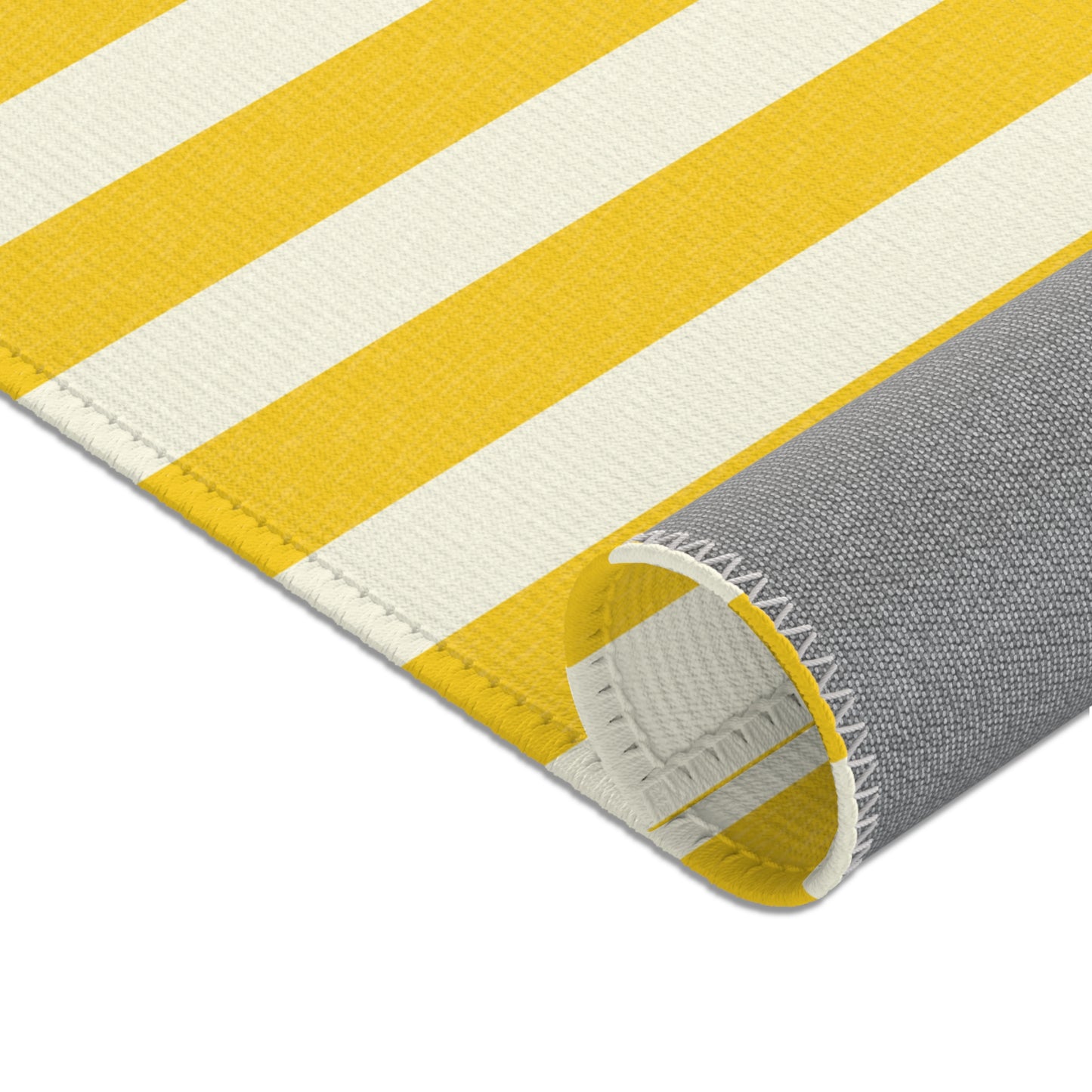 Lemony Yellow Stripes Indoor Rug