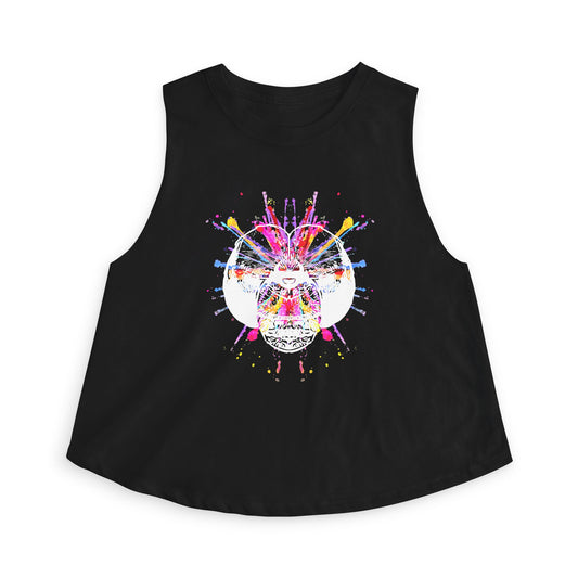 Dragonfly Color Explosion Women's Crop Tank Top