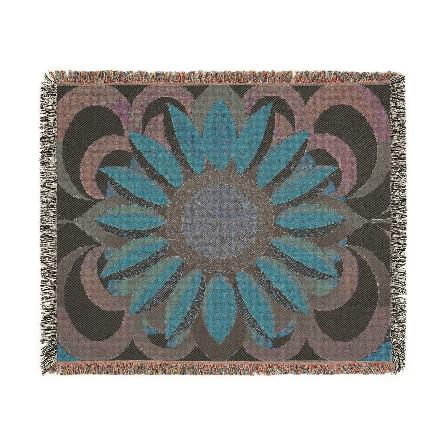 Neutral Flower 100% Cotton Woven Blanket (3 sizes)