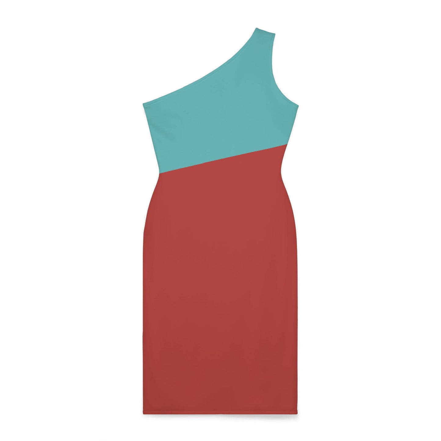 Aqua + Coral Women's Asymmetrical Shoulder Dress