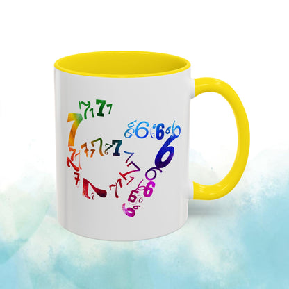 6-7 Meme Illusion Colorful Handle Ceramic Mug (11, 15oz)