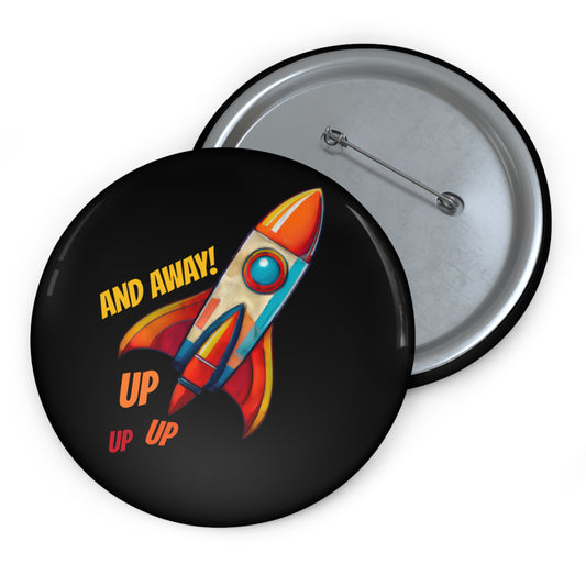 Rocket Ship Liftoff Metal Pin | Made in the USA