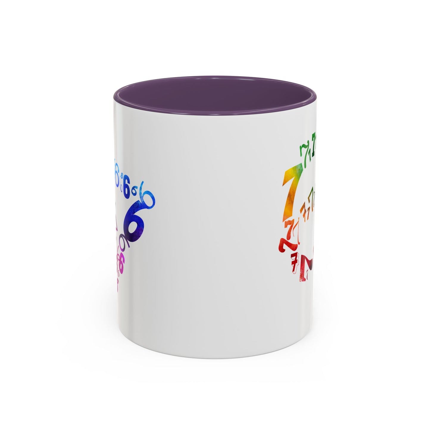 6-7 Meme Illusion Colorful Handle Ceramic Mug (11, 15oz)