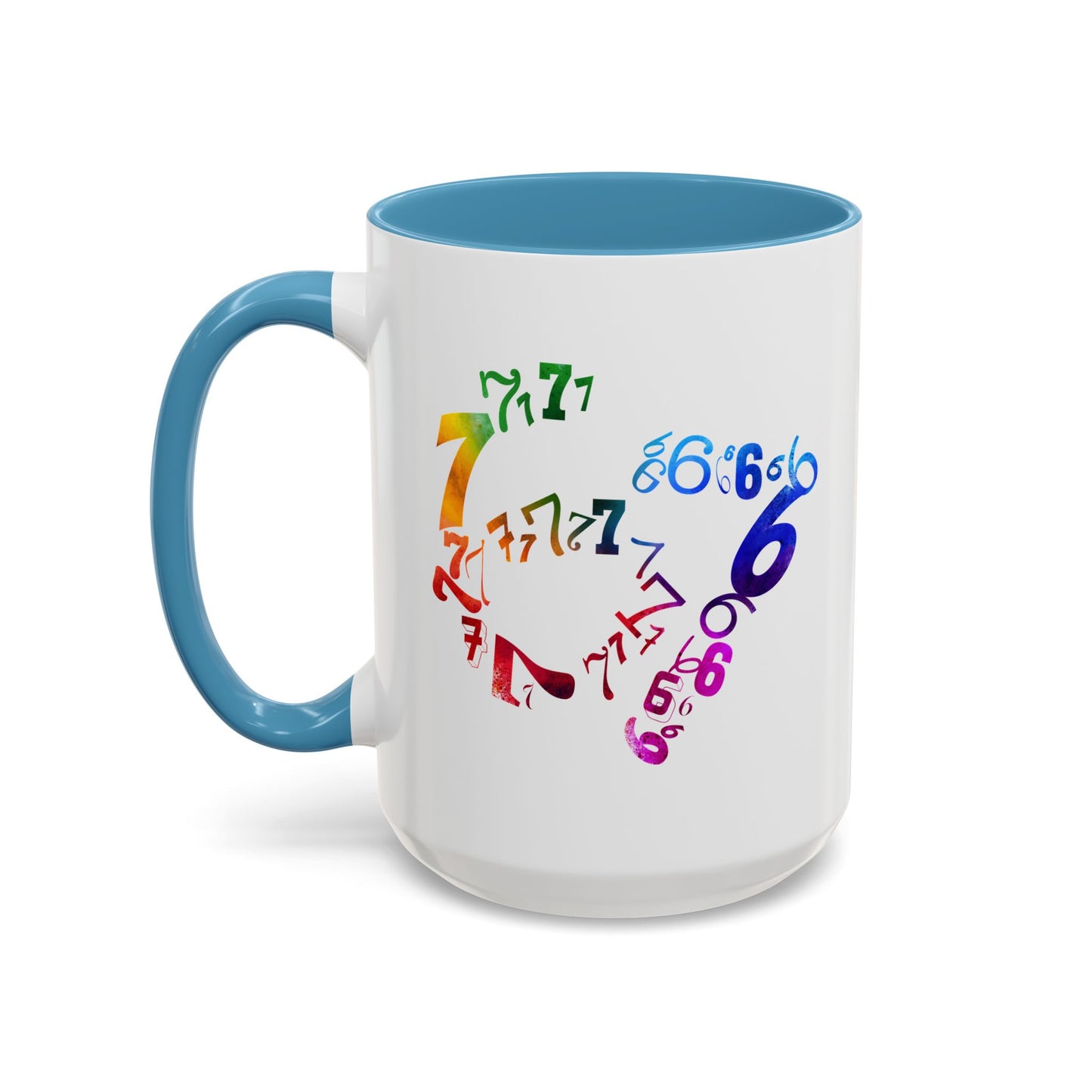6-7 Meme Illusion Colorful Handle Ceramic Mug (11, 15oz)