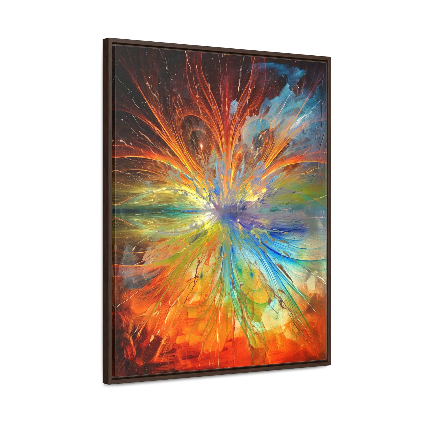 Cosmic Clockworks Abstract Framed Canvas Print