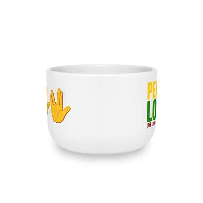 Peace, Love, Live Long + Make Art Emoji Large Ceramic Mug, 25oz