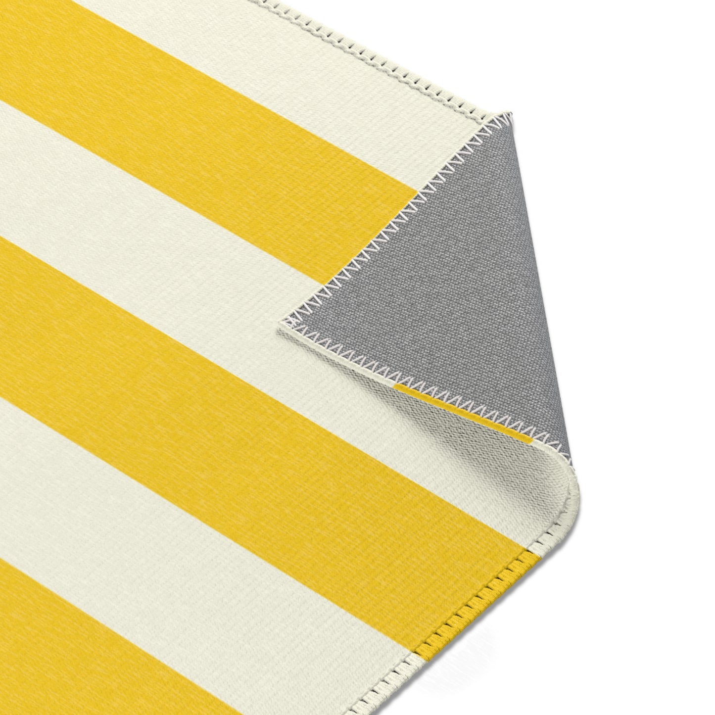 Lemony Yellow Stripes Indoor Rug