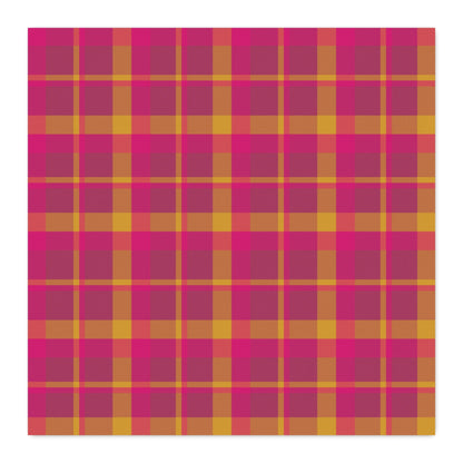 Pink + Yellow Plaid 100% Cotton Twill Fabric