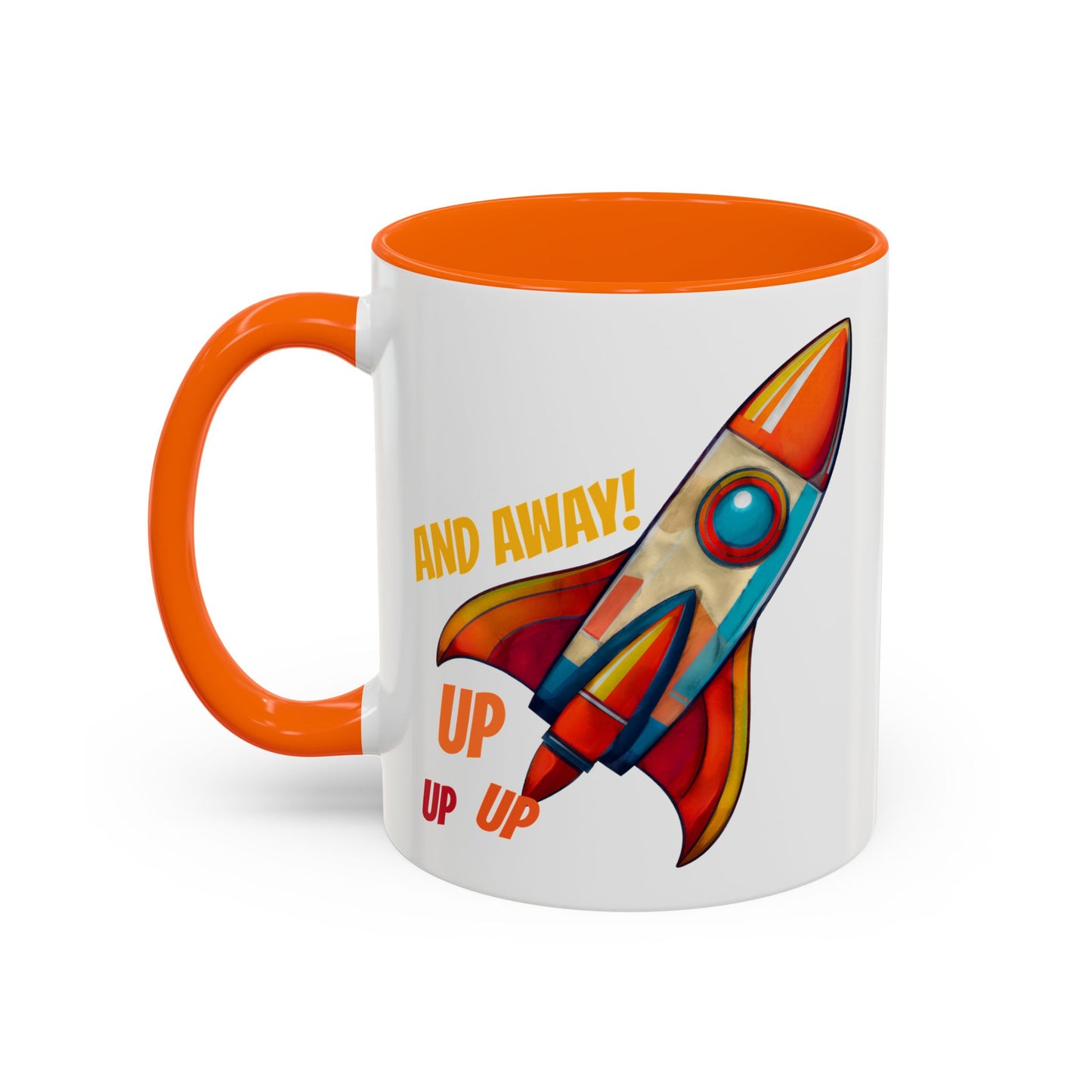 Rocket Ship Liftoff Colorful Ceramic Mug (11, 15oz)