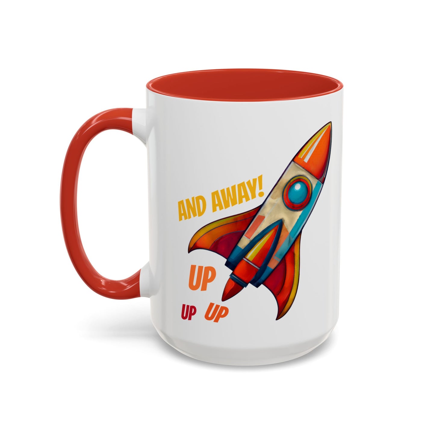 Rocket Ship Liftoff Colorful Ceramic Mug (11, 15oz)