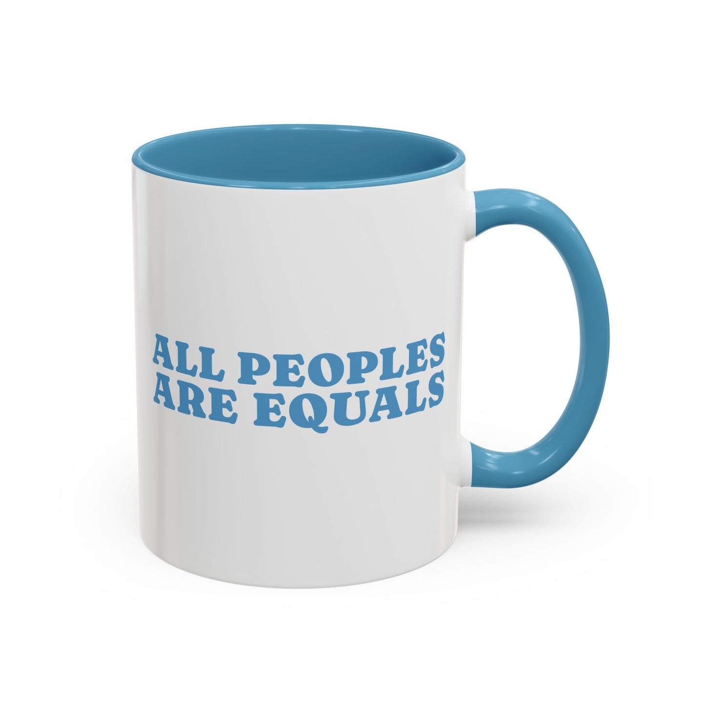 All People Are Equals Blue Handle Ceramic Mug (11, 15oz)