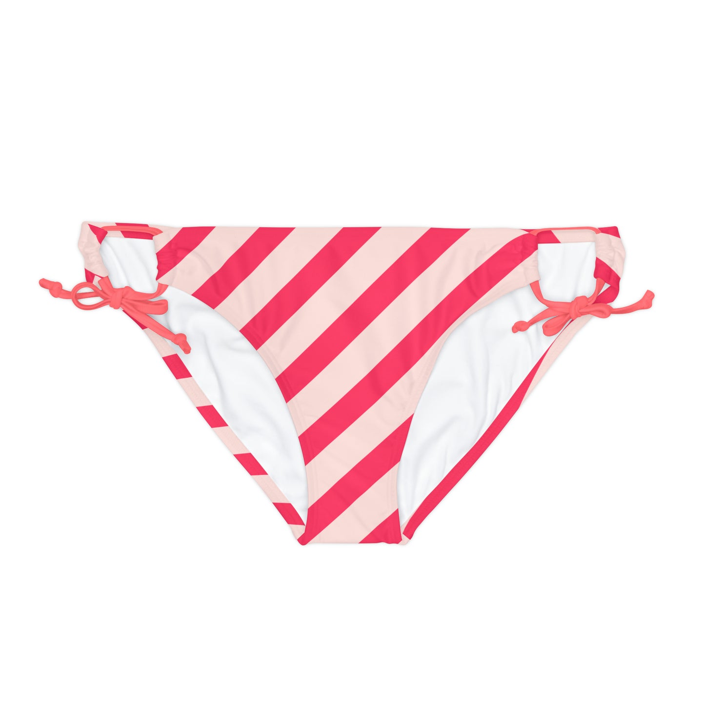 Diagonal Pink Stripes Women's String Bikini Bottom