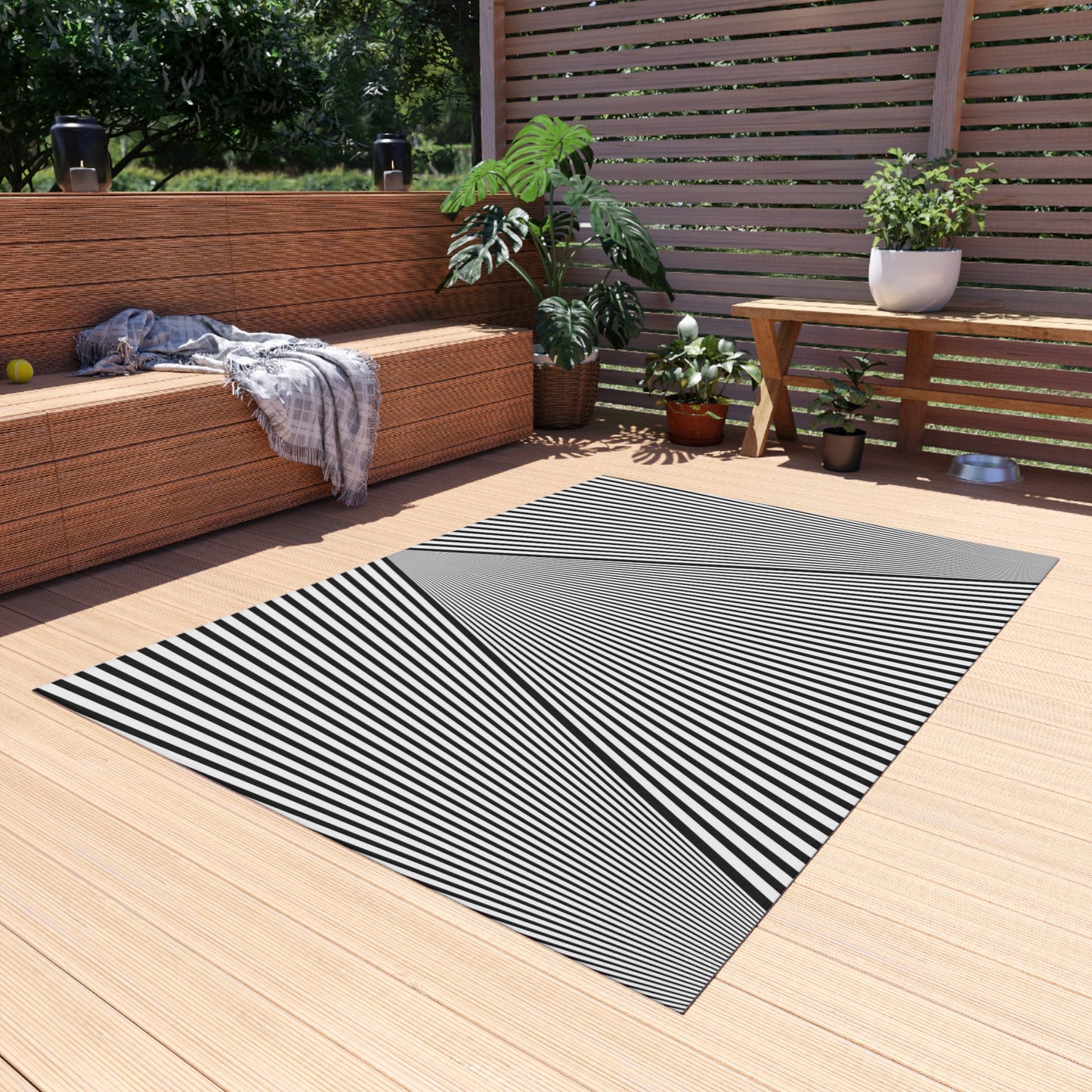 Hypnotic Stripes Outdoor Rug