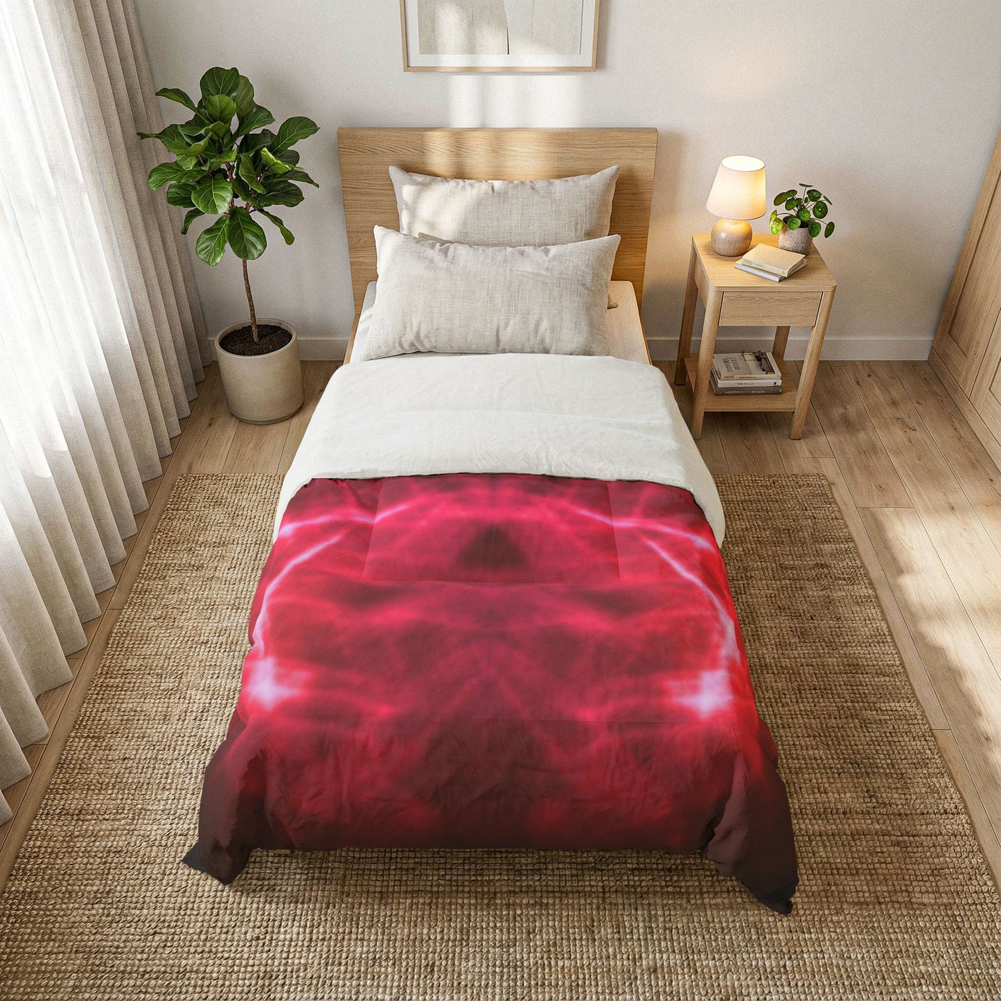 Red Electric Light 100% Cotton Comforter