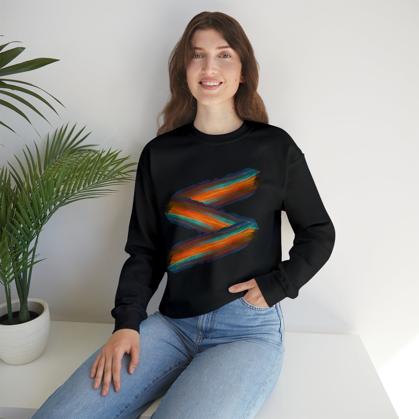 Colorful Paint Stripes Women's Sweatshirt