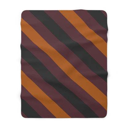 Autumn Stripes Sherpa Fleece Blanket