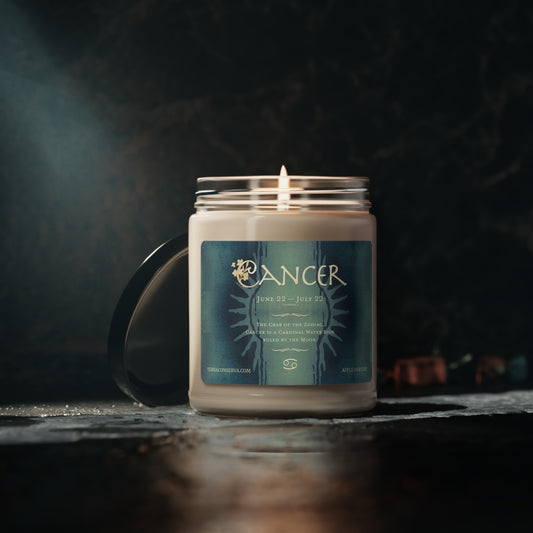 Cancer Zodiac Vibes 9oz Soy Candle, 5 scents