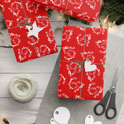 6-7 Meme Illusion Red + White Wrapping Paper Roll (3 sizes)