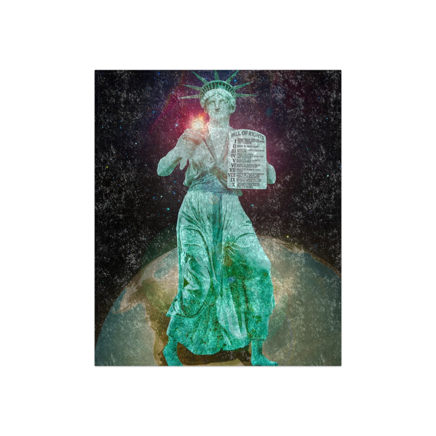 Divine Lady Liberty Crushed Velvet Blanket