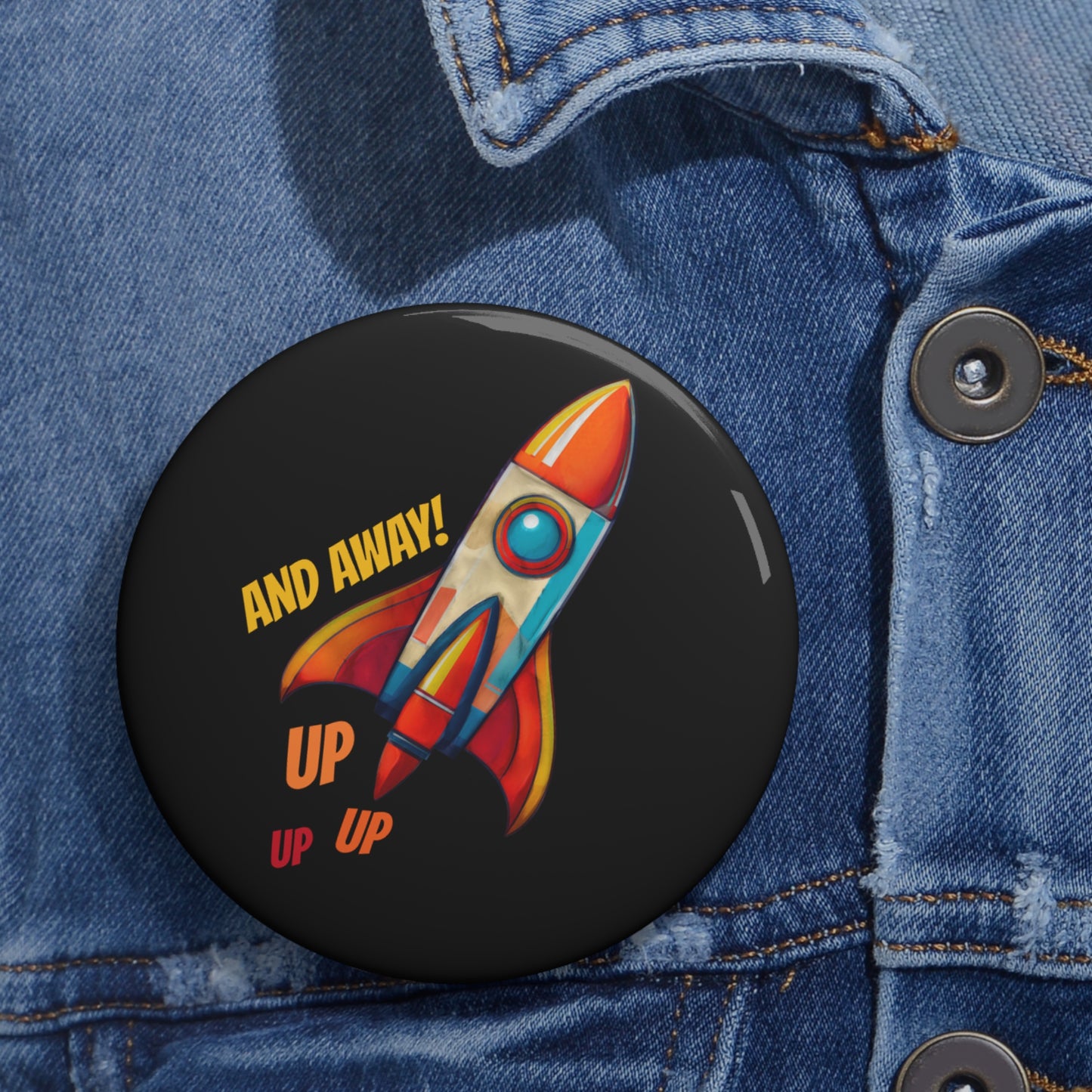 Rocket Ship Liftoff Metal Pin | Made in the USA