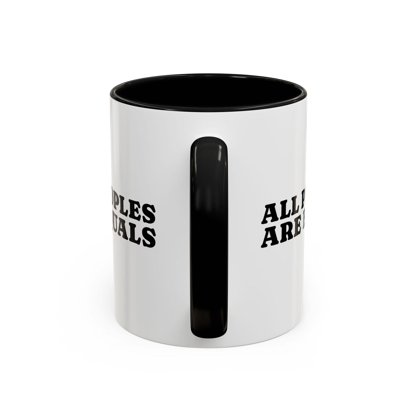 All People Are Equals Black Handle Ceramic Mug (11, 15oz)