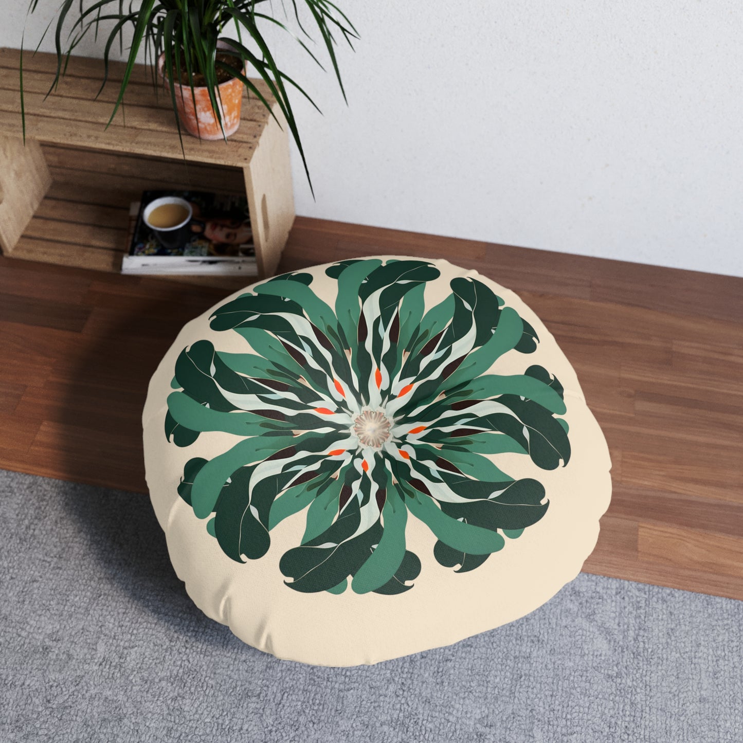 Fractals of Nature Tufted Floor Pillow, Round