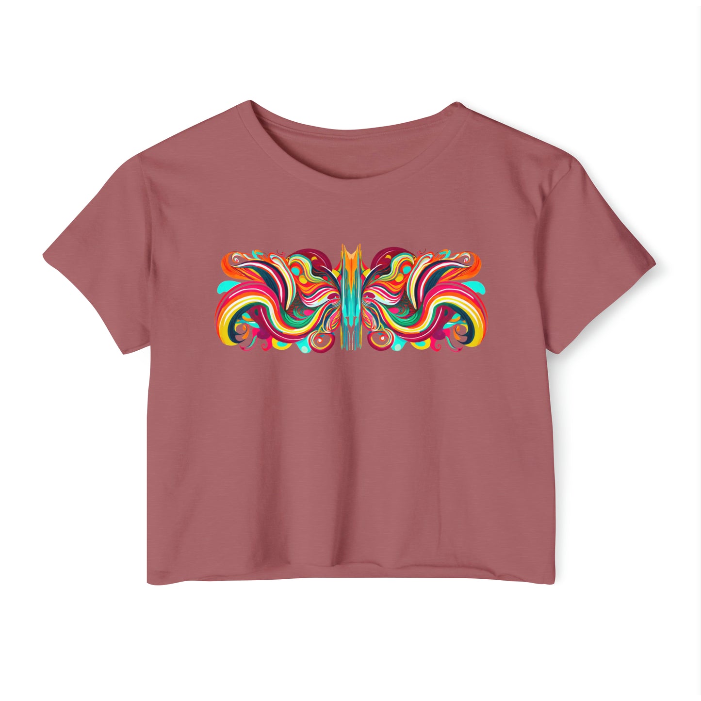 Butterfly Symmetry Women's Crop Top