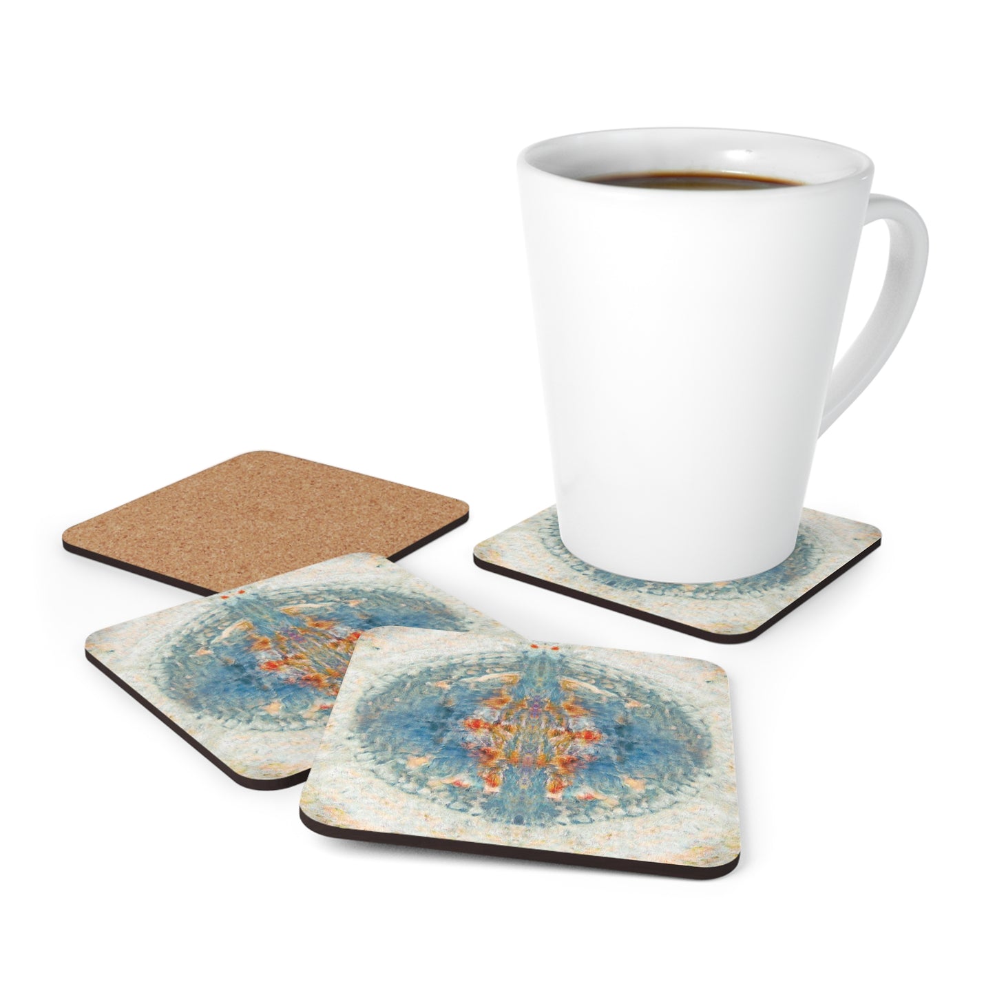 Water Spirits 4-Piece Corkwood Coaster Set