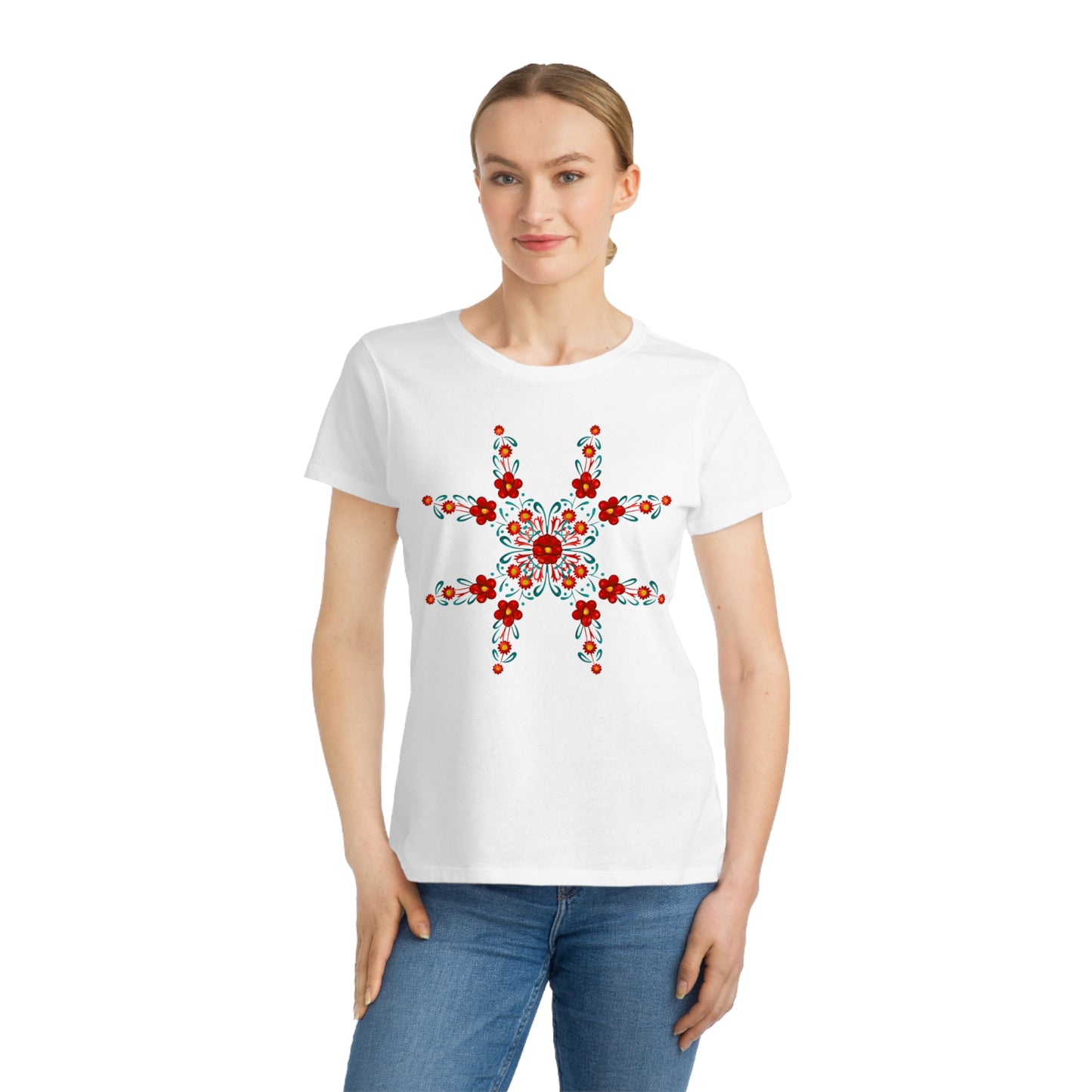 Painted Summer Flowers Organic Cotton Women's T-Shirt