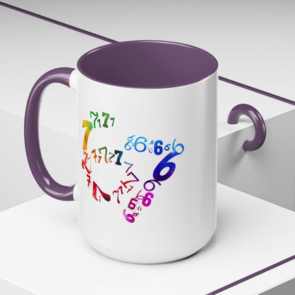 6-7 Meme Illusion Colorful Handle Ceramic Mug (11, 15oz)