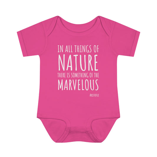 Marvelous Nature Aristotle Quote Baby Onesie 6M-18M (multicolors)