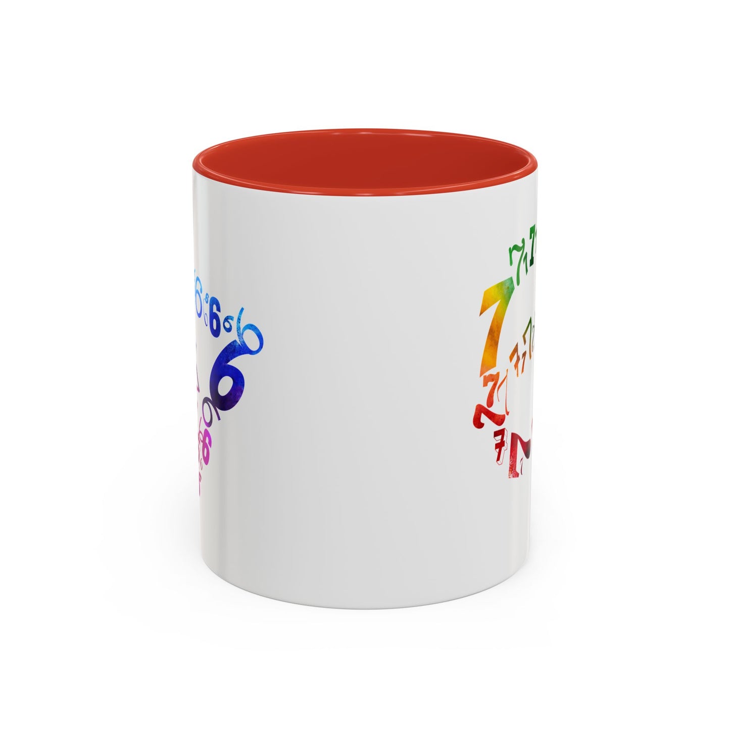 6-7 Meme Illusion Colorful Handle Ceramic Mug (11, 15oz)