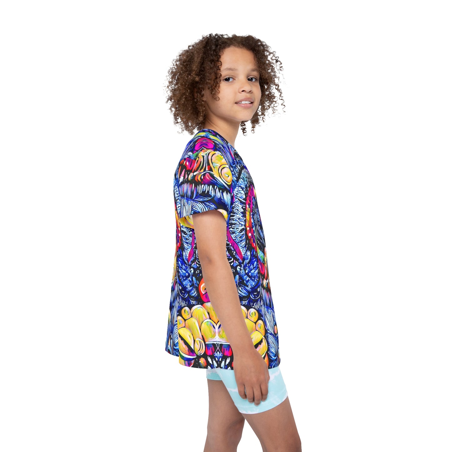 Colorful Time Spiral Kids' Poly Tee