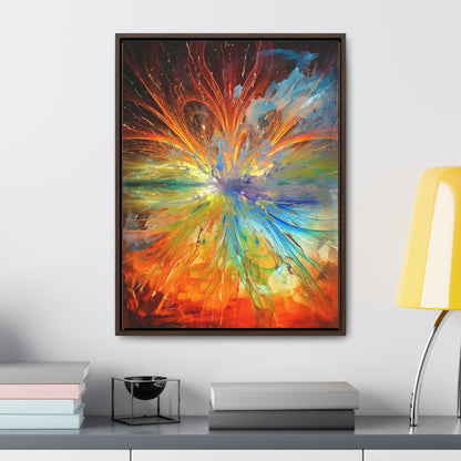 Cosmic Clockworks Abstract Framed Canvas Print