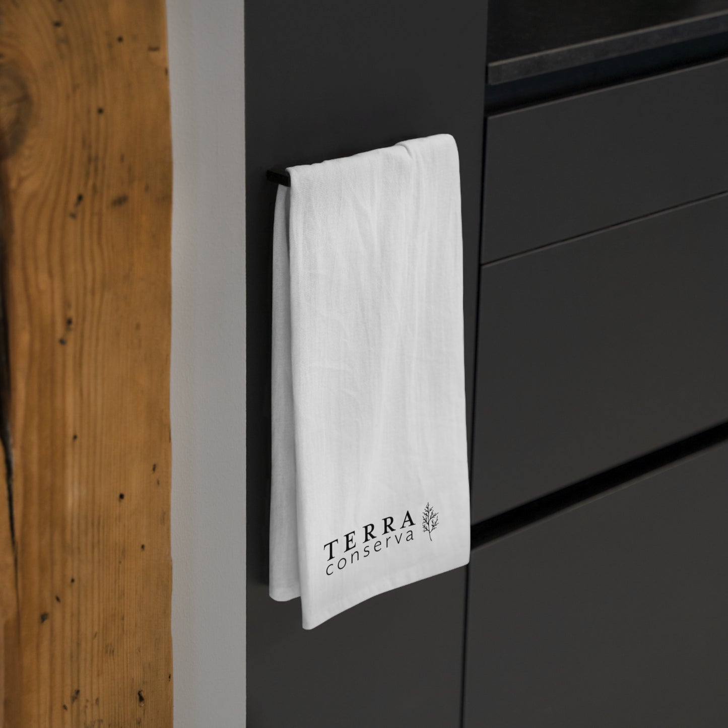 Black + White Terra Conserva Large Cotton Dish Towel