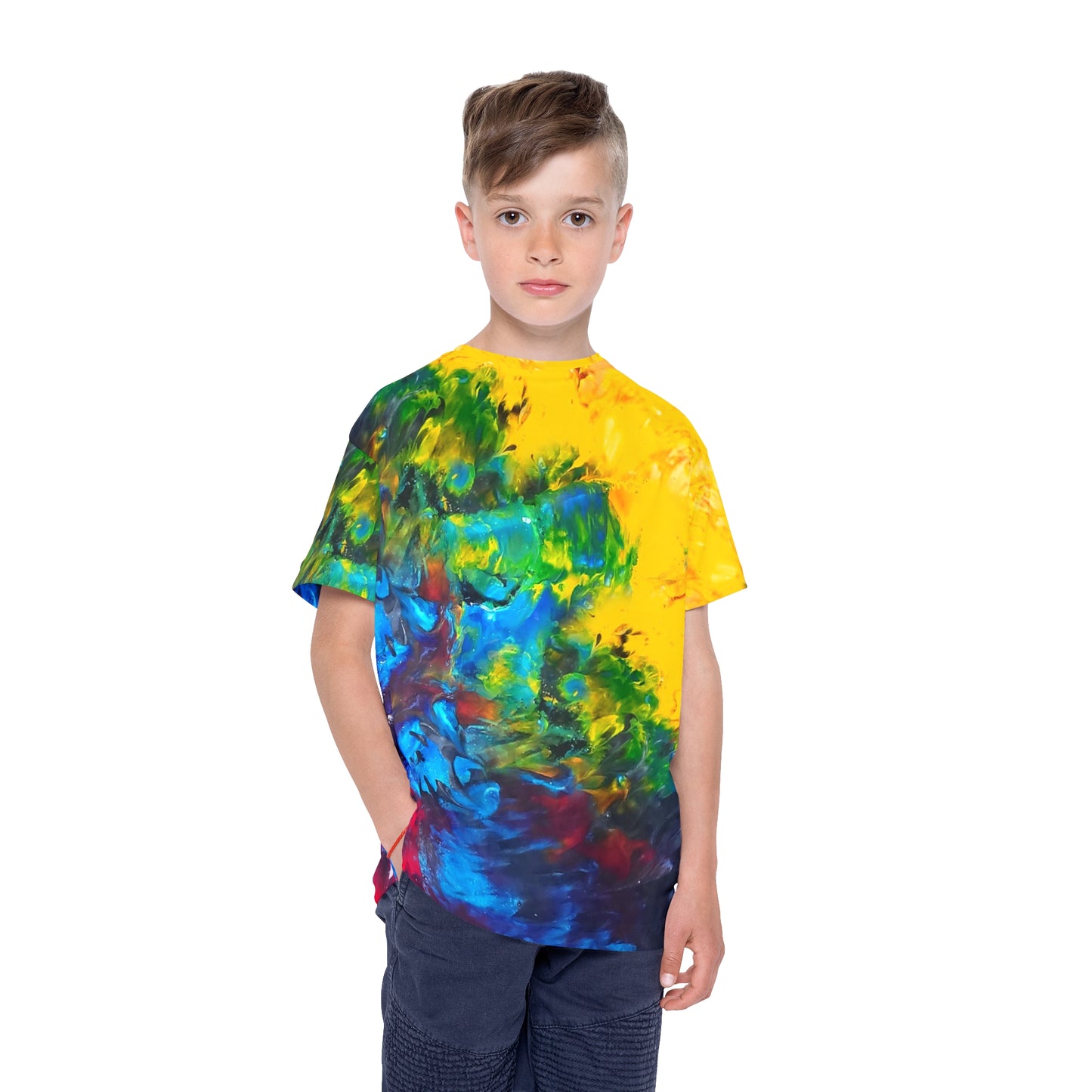 Colorful Paint Waves Kids' Poly Tee