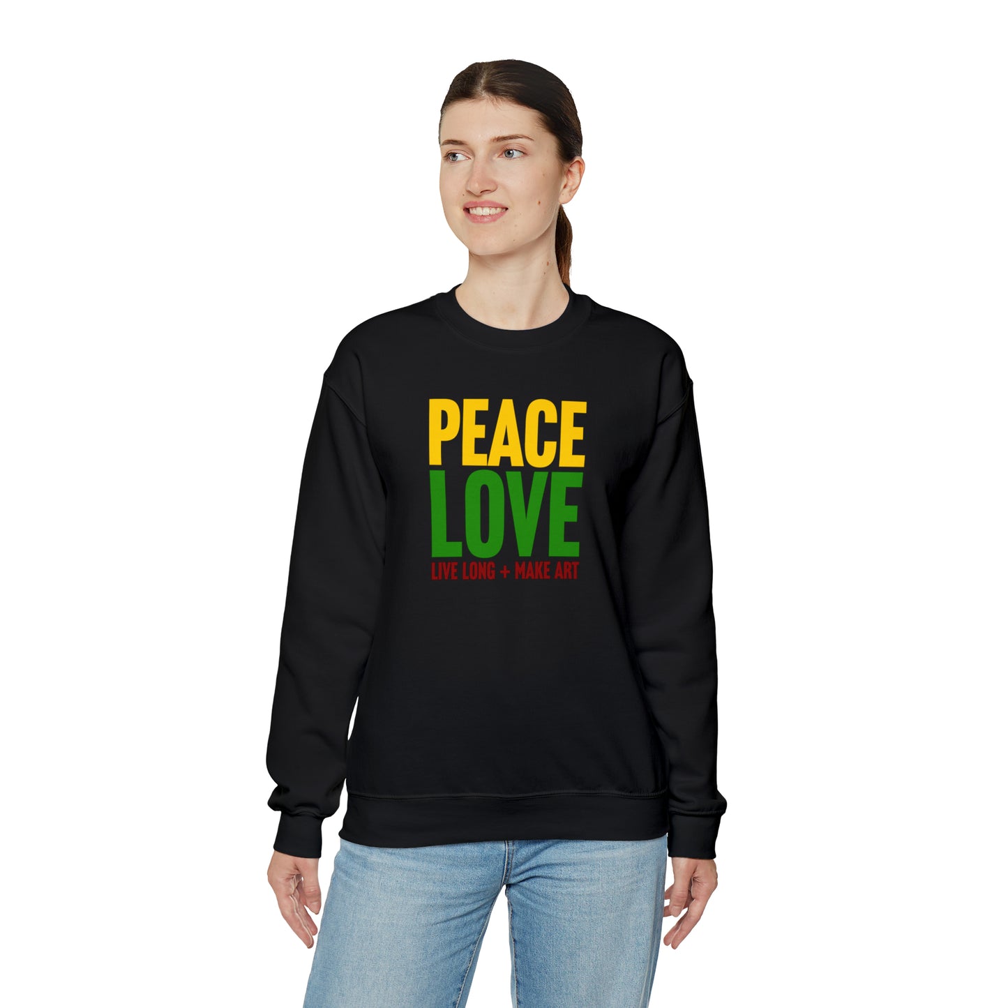 Peace, Love, Live Long + Make Art Women's Sweatshirt