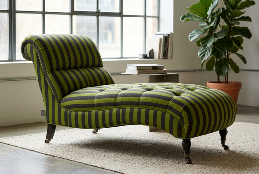 Avocado Green Stripes 100% Cotton Twill Fabric
