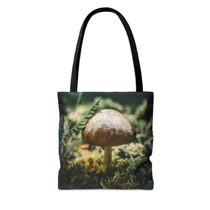 Mossy Mushroom House Artistic Tote Bag