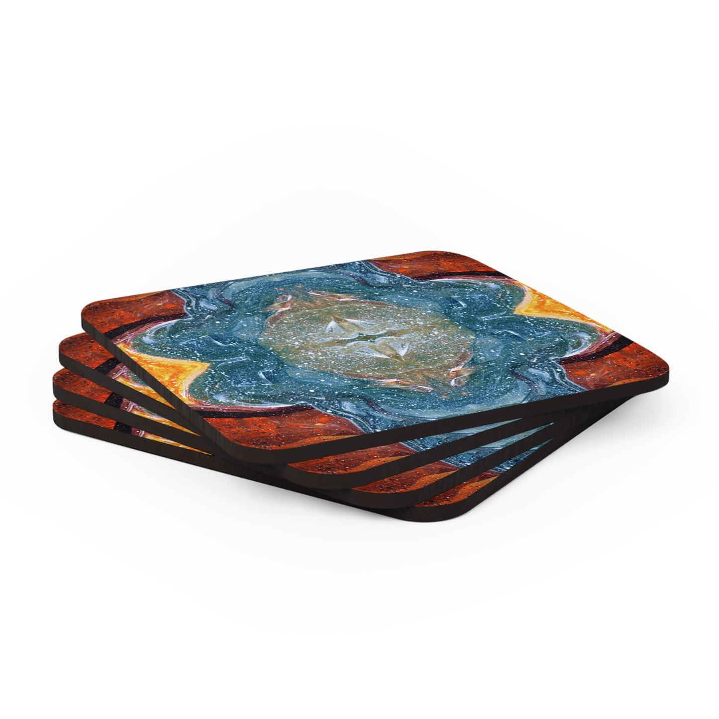 Cosmic Cell Division 4-Piece Corkwood Coaster Set