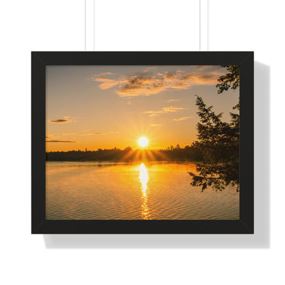 Summer Sunrise Over A Maine Lake Framed Matte Print