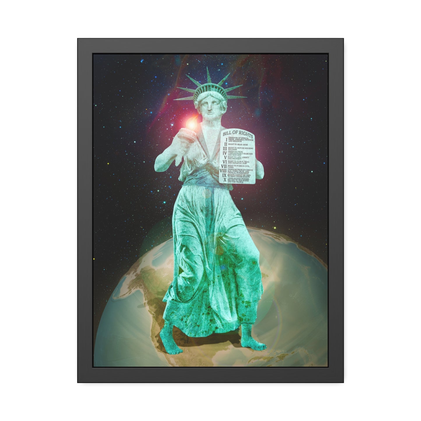 Divine Lady Liberty Framed Print | Surreal Art