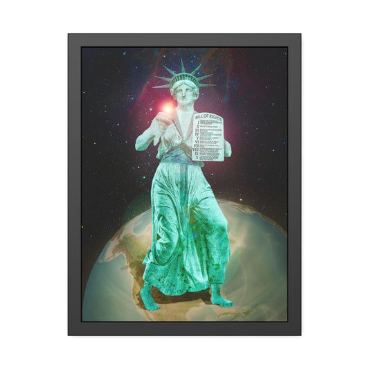 Divine Lady Liberty Framed Print | Surreal Art